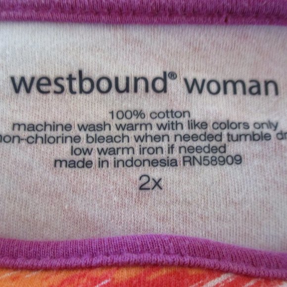Westbound Woman Multi-Color Pullover Blouse/Top 2X - Picture 4 of 4